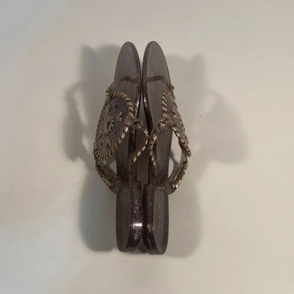 Jack Rogers Sparkle Rubber Jelly Thong Sandals Women Size 9 - Picture 6 of 8